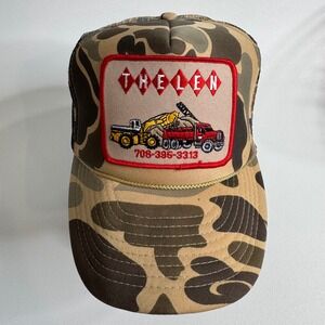 Vintage Thelen Trucking Camo Camouflage Trucker Hat Cap‎ Mesh Ajustable Snapback